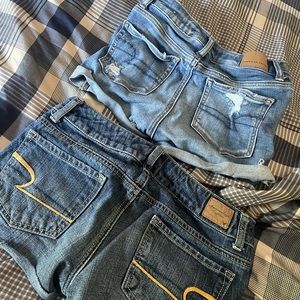 TWO PAIRS of American eagle shorts  NEW!  Work once size 0